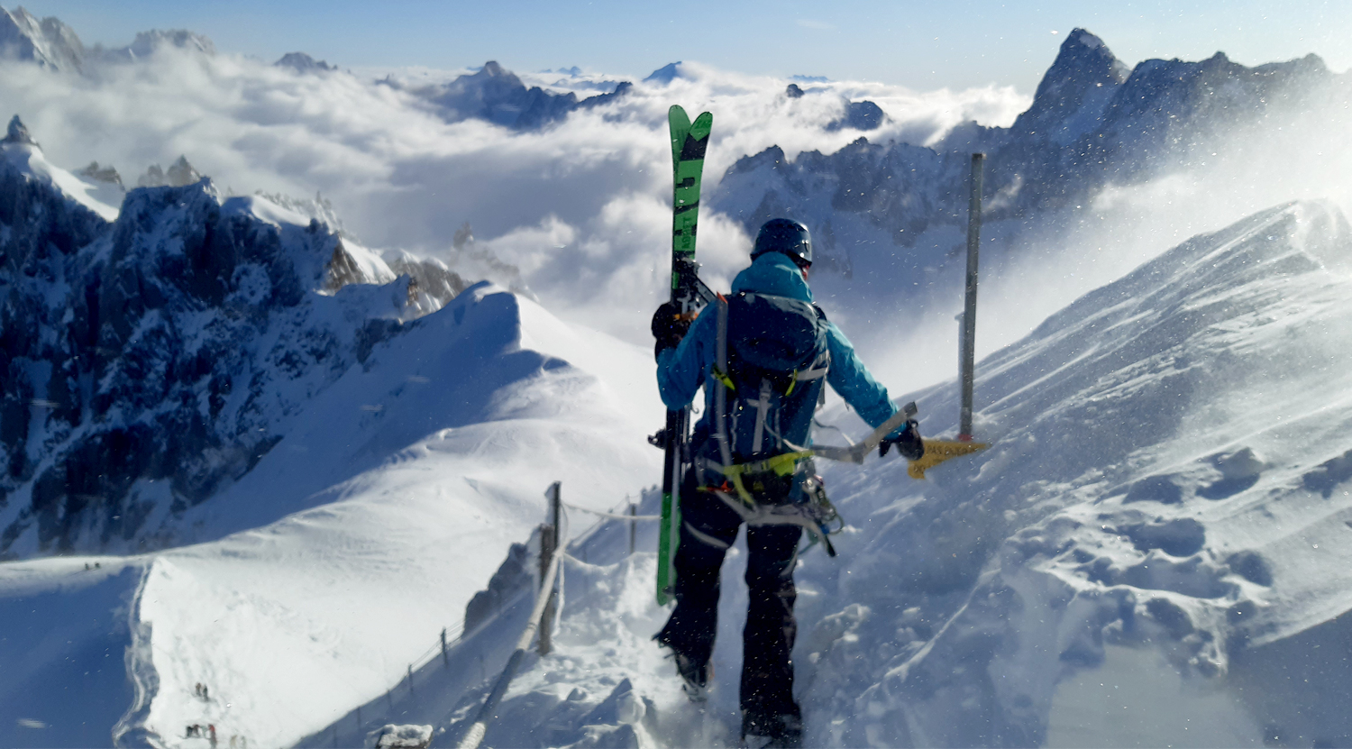 départ de la vallée blanche à ski